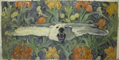 fyling bear 2.jpg - Flying Bear (with Wm. Morris Iris Pattern) 
9.5' x 4.5"